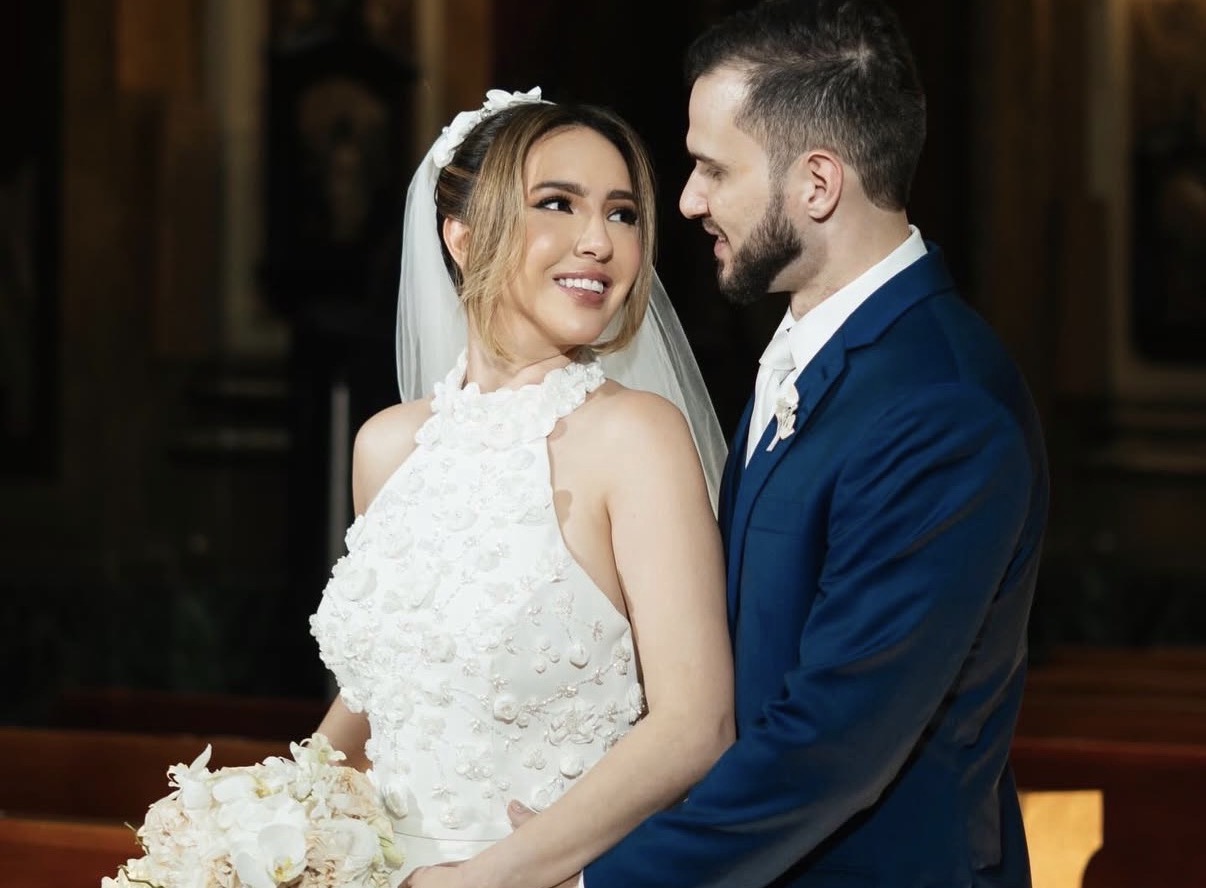 Os noivos, Ana Karolina Salomão e Gabriel Cardoso. A lua de mel será em meados de 2026, no Japão 