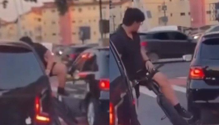 (Carro invade ciclovia e atinge ciclista na Marambaia)