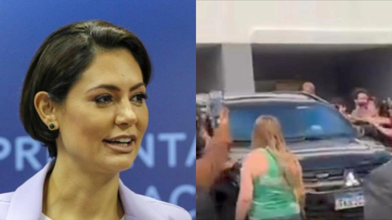 Michelle Bolsonaro flagrada deixando o hospital -