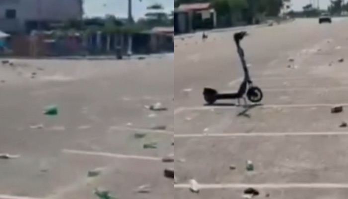 (Orla do Portal da Amazônia amanhece coberta de lixo após festas de Ano Novo)