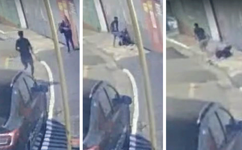 (Imagens capturadas pelo circuito interno, que mostra a sequência do ataque contra a vítima) 