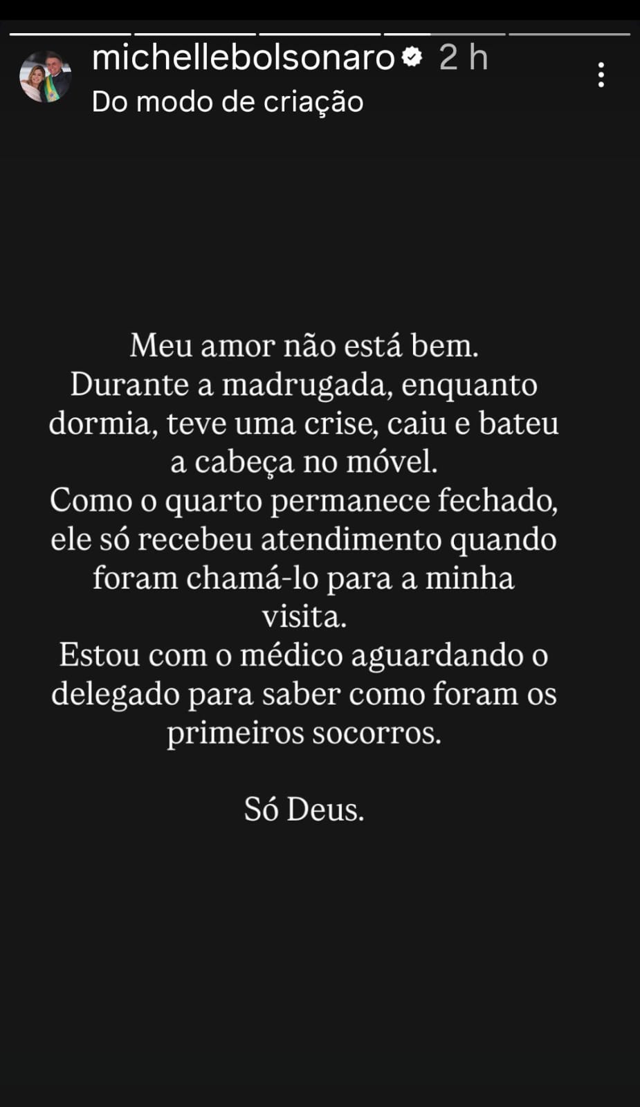 (Publicação feita ex-primeira-dama no Instagram) 