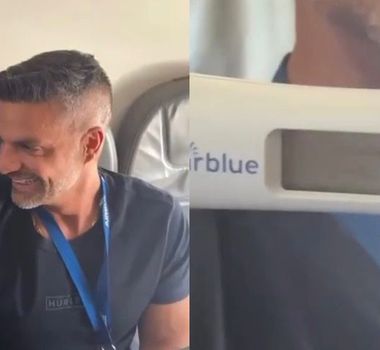 Imagem - Vídeo: piloto anuncia gravidez de passageira em voo e pai não segura susto e emoção