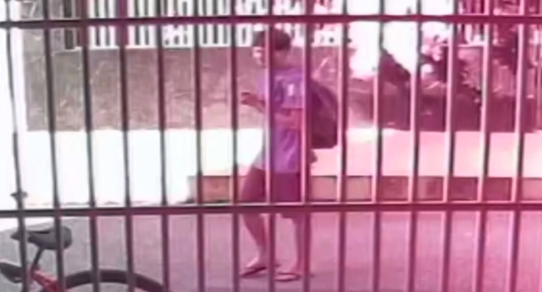 Câmera de segurança flagrou a ocorrência -