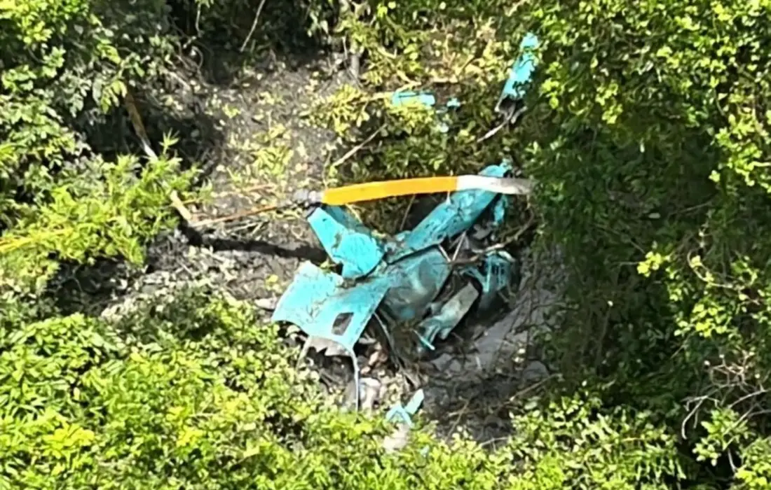 Helicóptero cai em área de mata no Rio de Janeiro