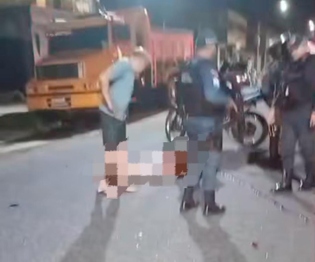 (Momento que o homem caiu no chão, após o acidente)