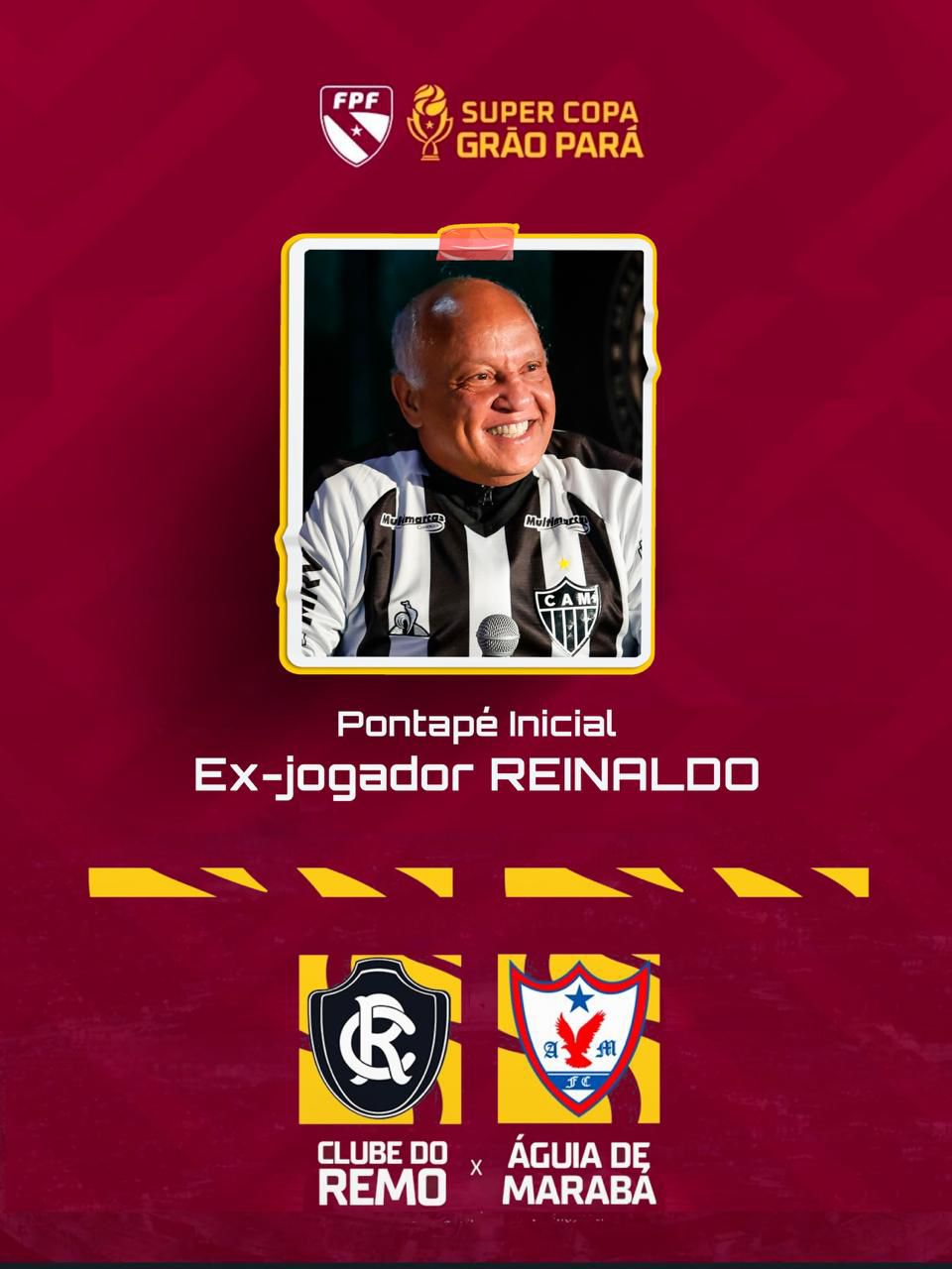 Imagem - Ex-artilheiro do futebol, Reinaldo inicia Supercopa Grão-Pará 2026