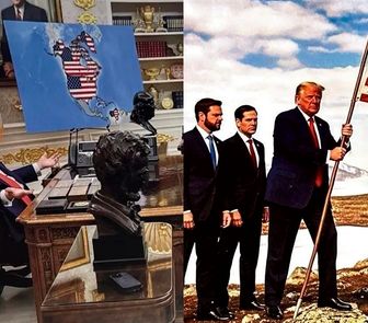 Imagem - Trump posta imagem de IA cravando bandeira dos EUA na Groenlândia