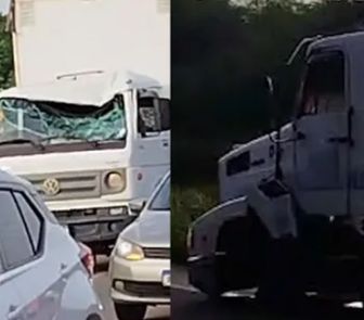 Imagem - Pneu de carreta se solta e atinge veículos na BR-316, no Pará
