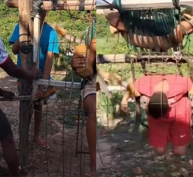 Imagem - ‘Kamikaze de pobre’: crianças constroem brinquedo improvisado e criatividade viraliza