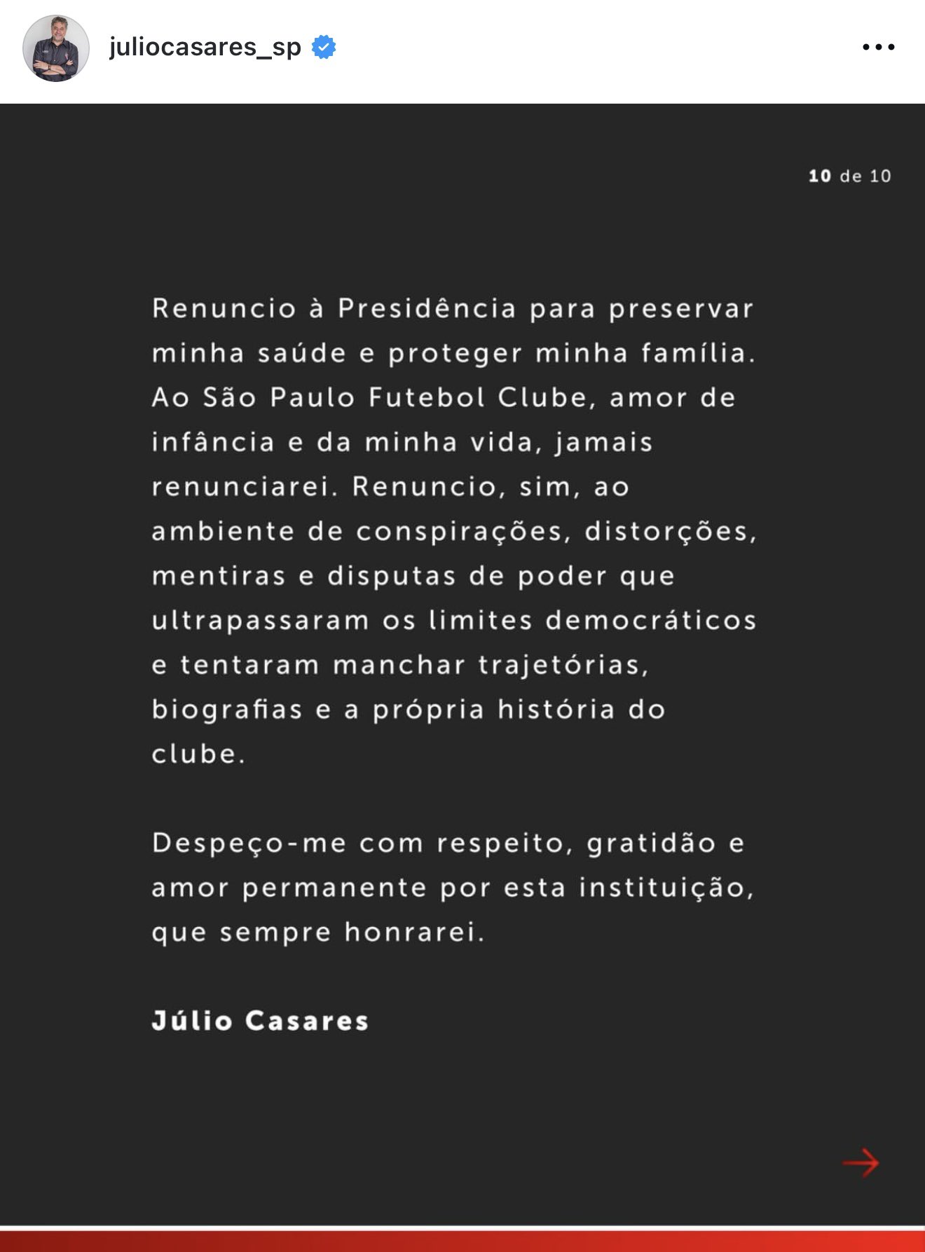 Carta de renúncia de Casares -