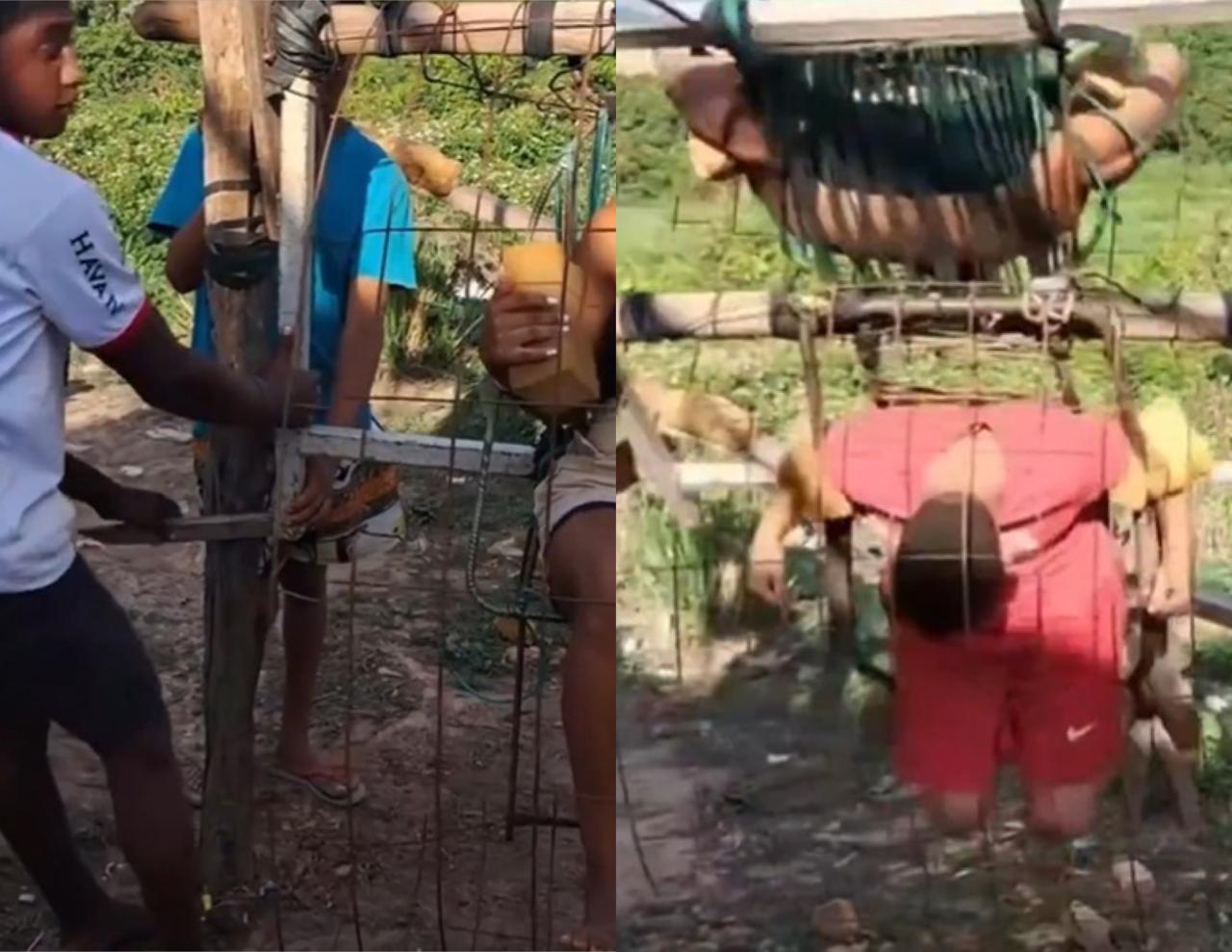 Imagem - ‘Kamikaze de pobre’: crianças constroem brinquedo improvisado e criatividade viraliza