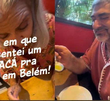 Imagem - Zeca Camargo e Astrid Fontenelle visitam Belém, enfrentam furto e web repercute Astrid 'comendo' tacacá com colher