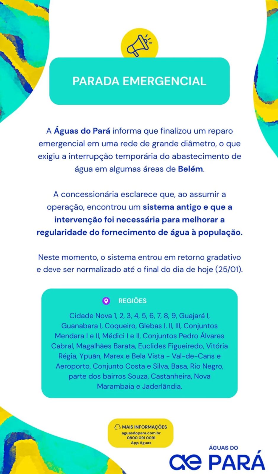 Nota sobre a falta d'água - 