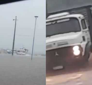 Imagem - Chuva intensa causa alagamentos e transtornos no trânsito em Santarém
