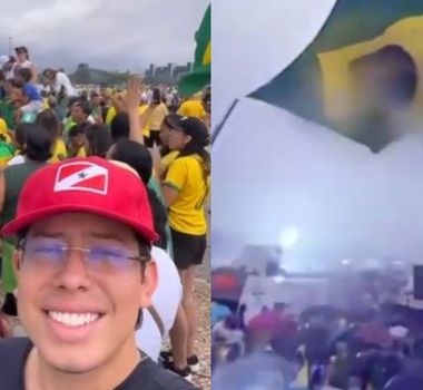 Imagem - Paraense vai a ato promovido por Nikolas no DF e vira meme após episódio com queda de raio: 'sinta essa energia'; assista