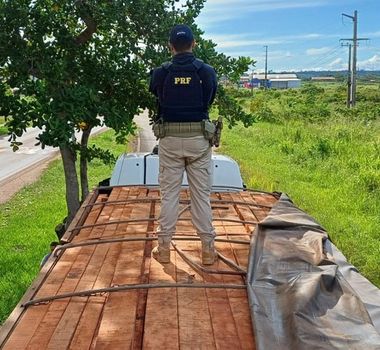 Imagem - PRF apreende 57 m³ de madeira ilegal durante abordagem na BR-230, no Pará