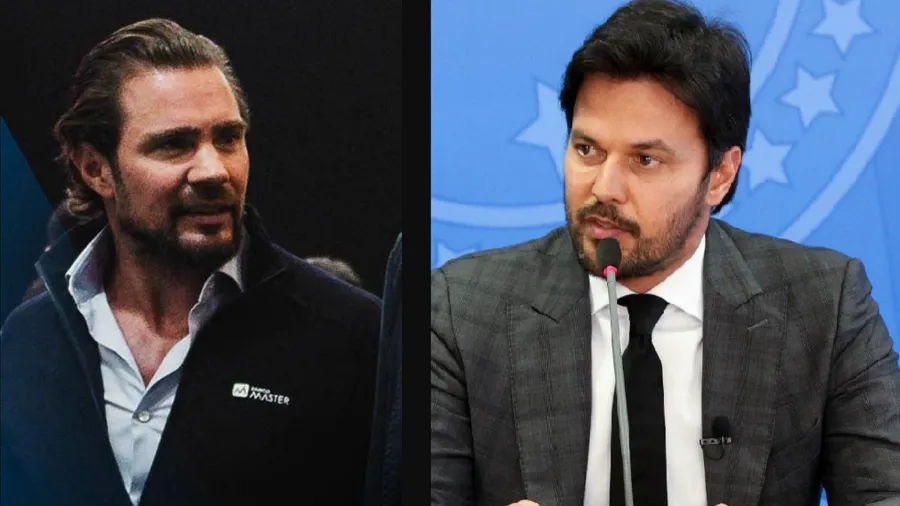 O banqueiro Daniel Vorcaro  e Fábio Faria, ex-ministro das Comunicações 