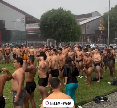 Imagem - Candidatos enfrentam chuva para participar de seletiva para fisiculturista em Belém