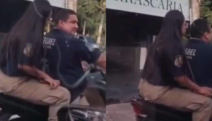 Agentes da Segbel são flagrados em moto sem placa e sem capacete nas ruas de Belém