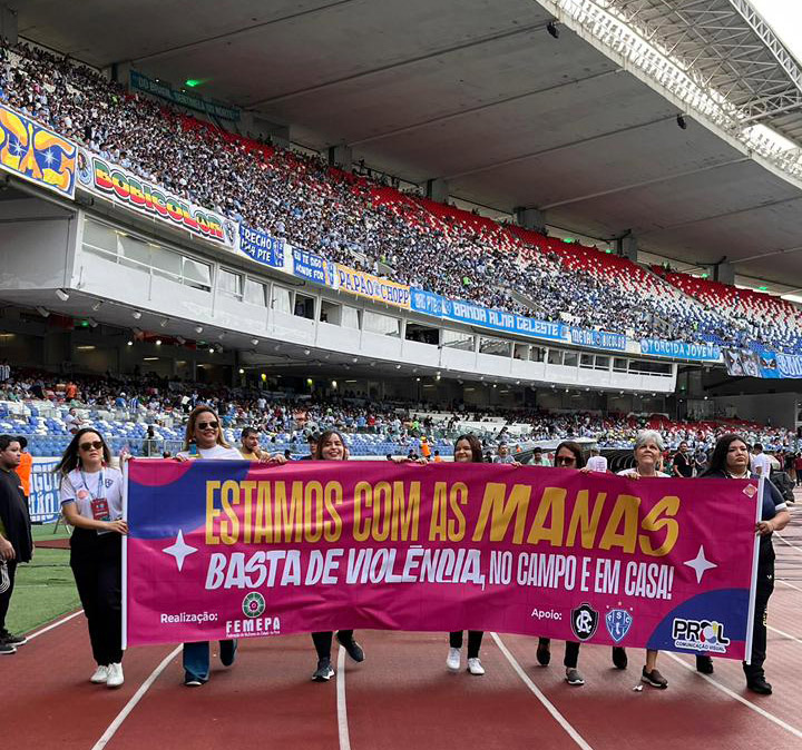 Campanha vai ao Mangueirão conscientizar torcedores sobre os direitos das mulheres