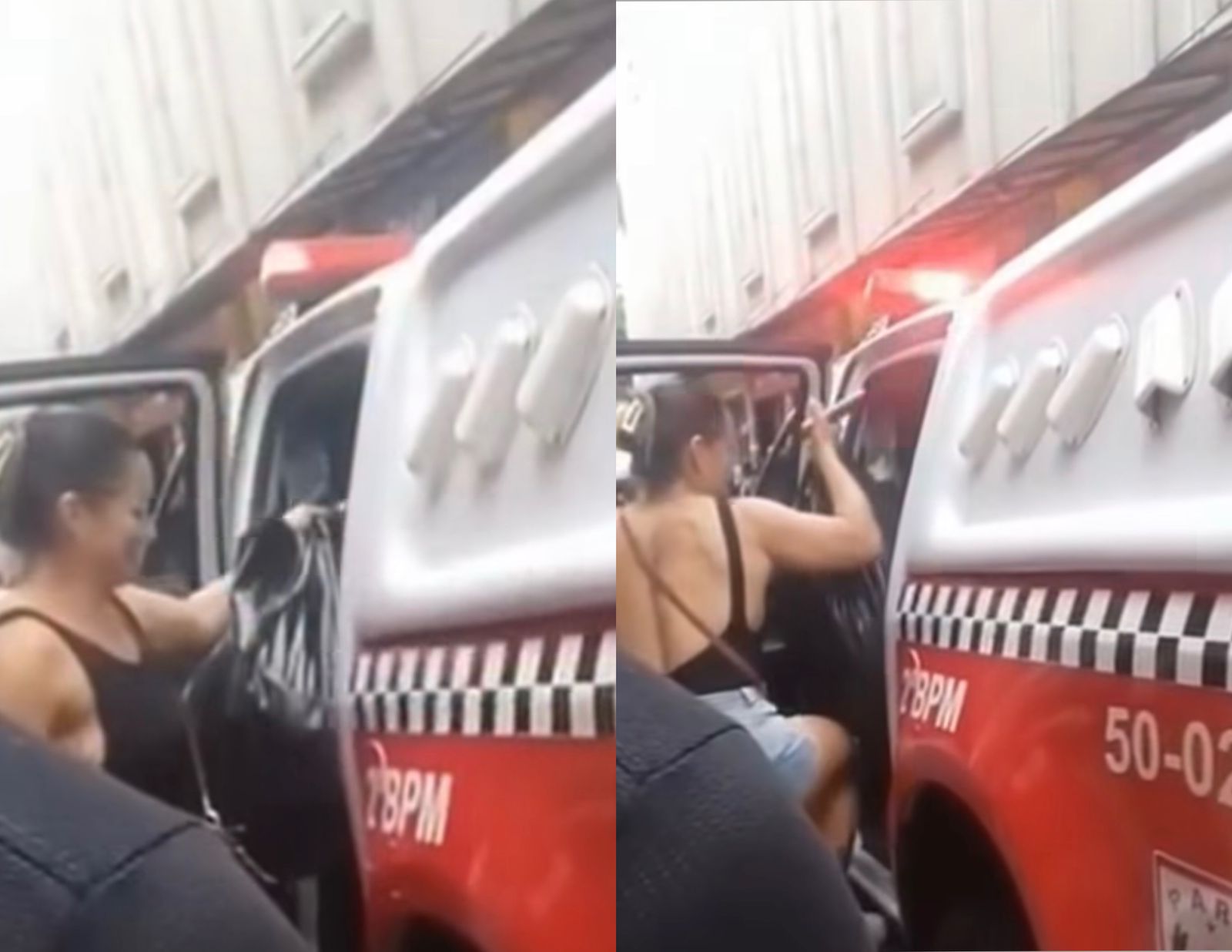 PMs são flagrados dando carona em viatura no centro comercial de Belém