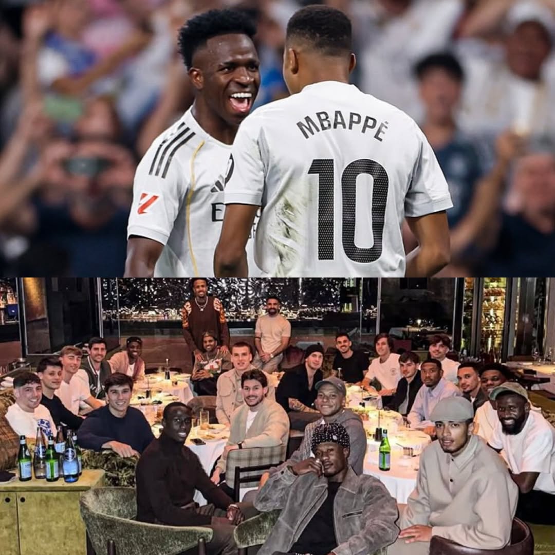 Elenco do Real durante jantar