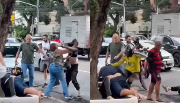 Colisão entre carro e motocicleta termina em briga na Avenida Magalhães Barata, em Belém