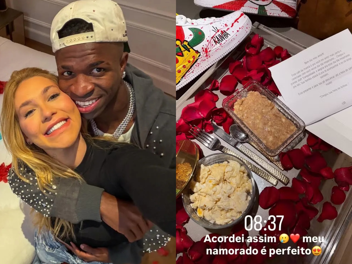 Imagem - Vini Jr. presenteia Virginia com cesta e tênis personalizado no dia de estreia na Sapucaí