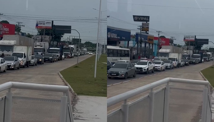 (Trânsito lento é registrado na BR-316 no acesso a Belém)