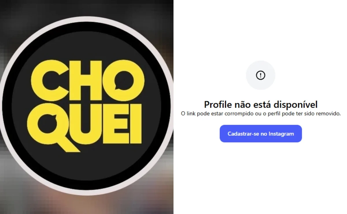 Sumiço da Choquei no Instagram chamou atenção dos seguidores.