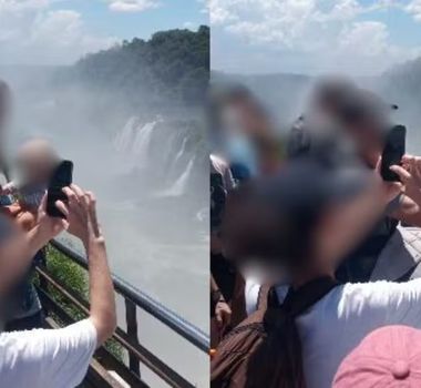 Imagem - Homem arrisca vida de bebê para foto em mirante das Cataratas do Iguaçu