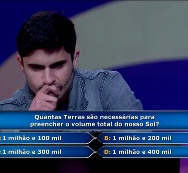 Imagem - Engenheiro erra pergunta sobre o Sol e perde chance de chegar ao prêmio de R$ 1 milhão