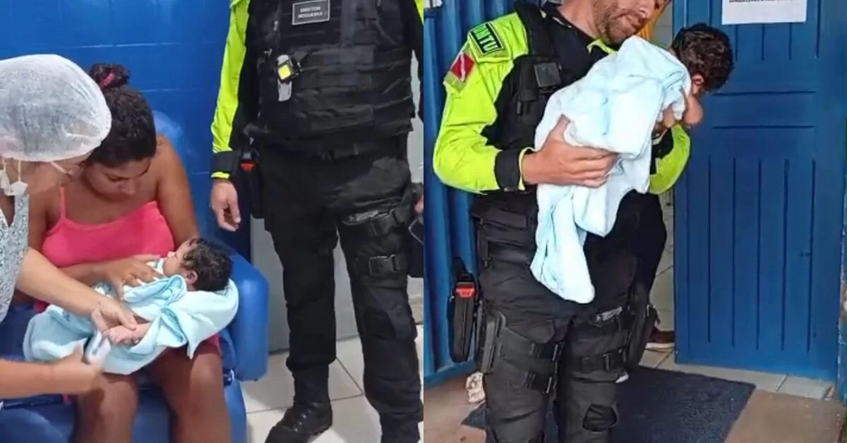 Agentes de trânsito salvam recém-nascido engasgado em São Domingos do Araguaia
