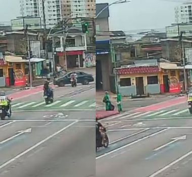 Imagem - Motociclista é arremessado após carro avançar sinal e provocar colisão em Belém