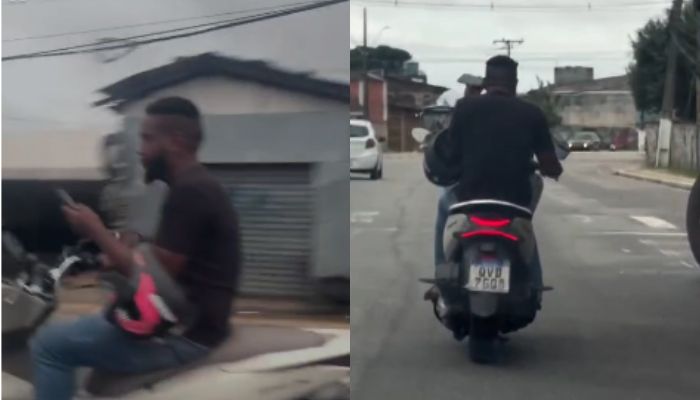 Motociclista é flagrado sem capacete e ao celular na Rodovia do Tapanã
