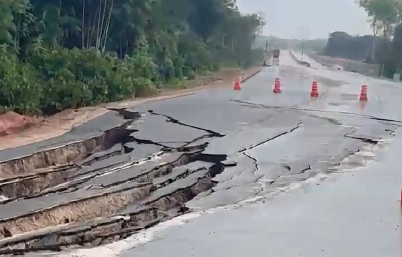 Avenida Liberdade sofre com a erosão - 