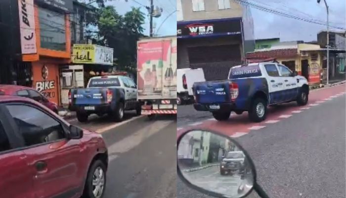 Viatura pode trafegar em ciclofaixa? Vídeo gravado em Belém levanta dúvida sobre regra de trânsito