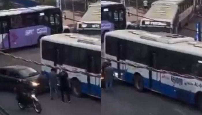 Colisão entre carro e ônibus provoca congestionamento no centro de Belém