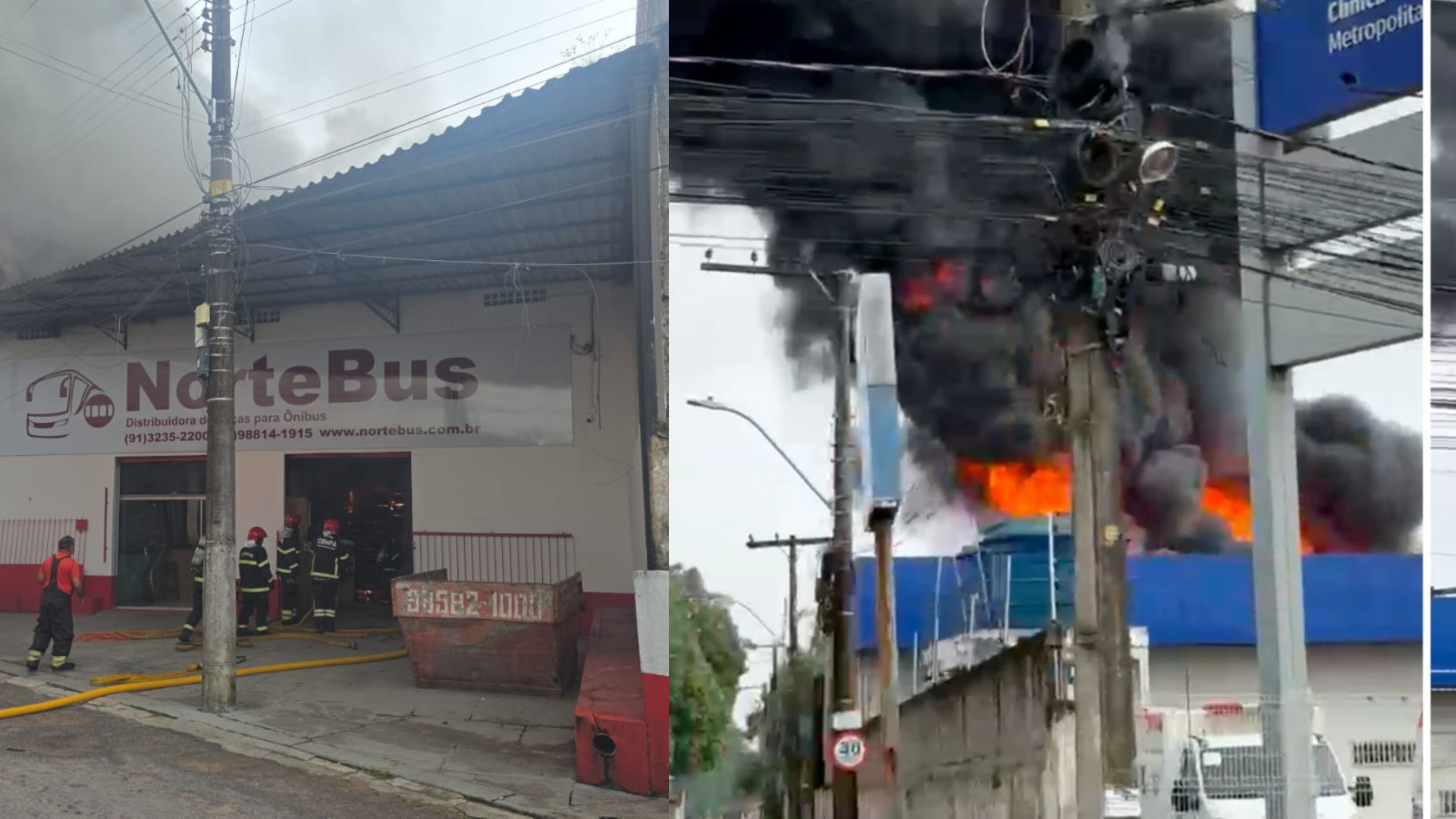 Vídeo: imóvel é consumido pelo fogo atrás de clínica médica na BR-316