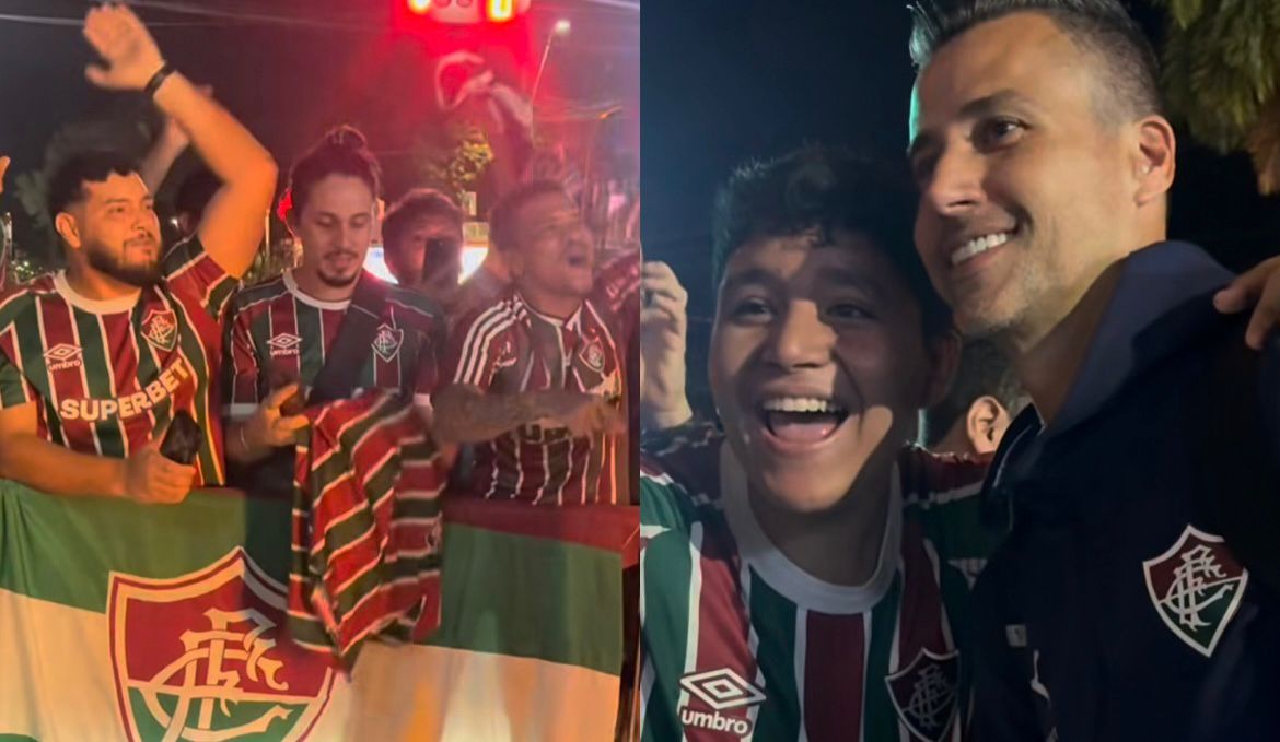 Elenco do Fluminense é recepcionado em Belém - 