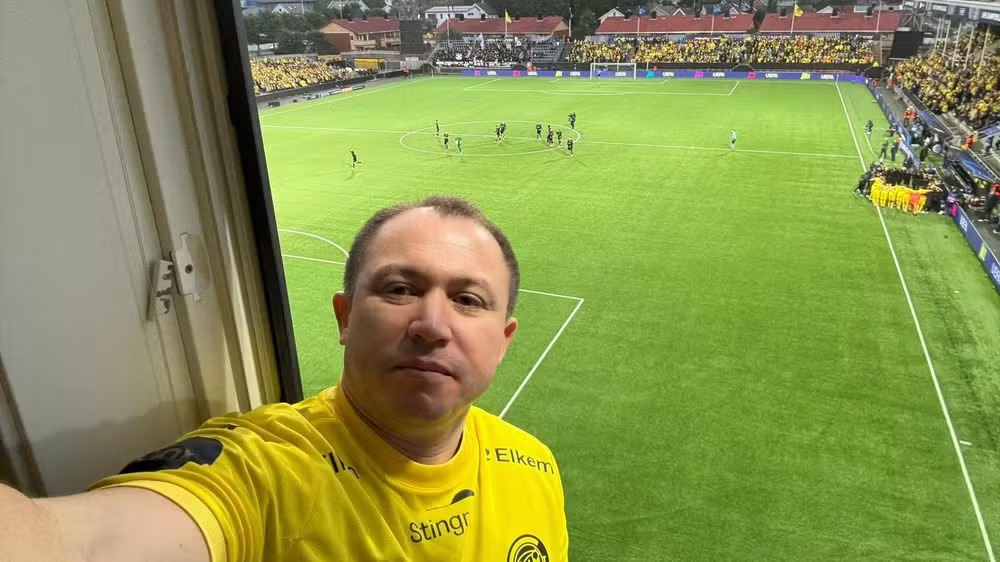 Paraense Bruno Quadros no estádio do Bodo/Glimt - 