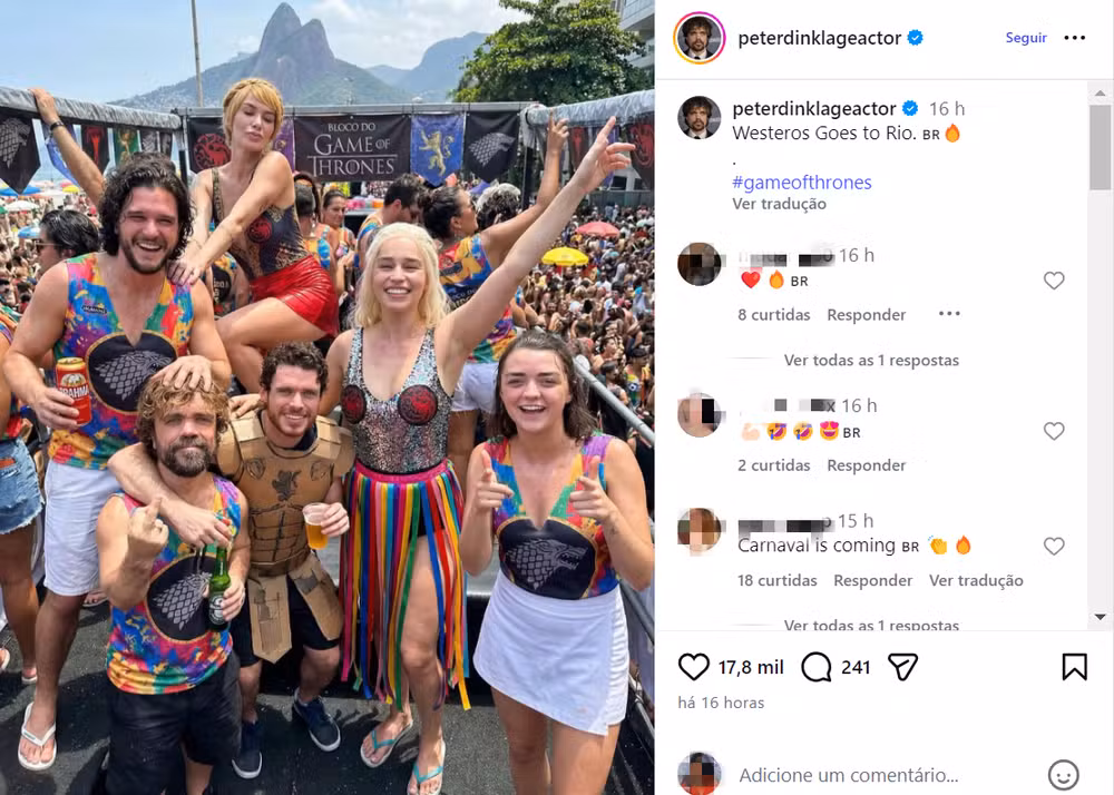 Imagem - Montagens com elenco de Game of Thrones no Rio fazem sucesso nas redes; ator da série publicou