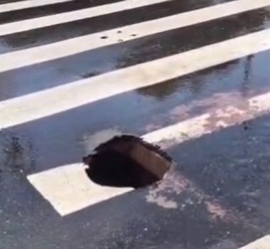 Imagem - Buraco em cruzamento da Pedreira chama atenção e preocupa motoristas em Belém