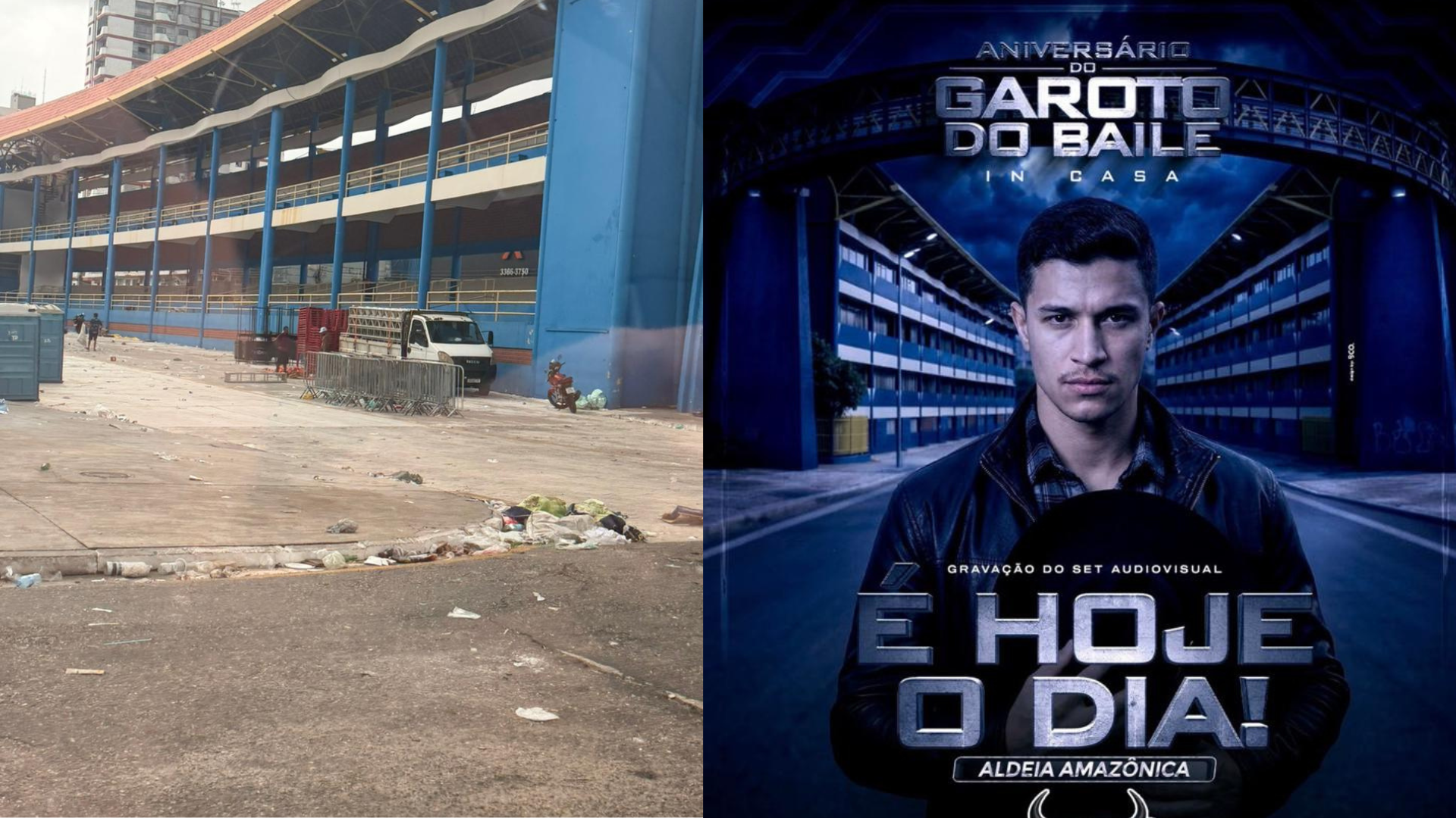 Festa da aparelhagem Carabao deixa rastro de lixo na Aldeia Cabana, em Belém.