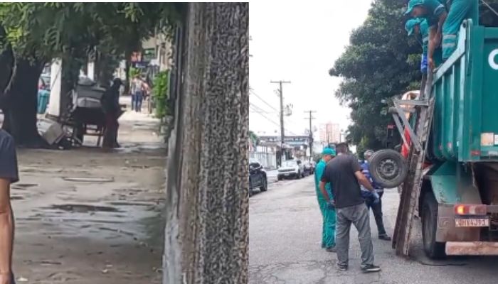Homem é flagrado despejando entulho na avenida Almirante Barroso, em Belém