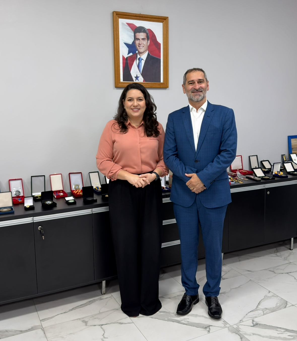 Imagem - Danielle Cruz e Ualame Machado em reunião sobre controle social para saúde no Estado