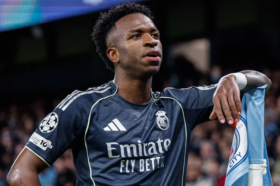 Vini Jr. marcou os dois da vitória contra o City