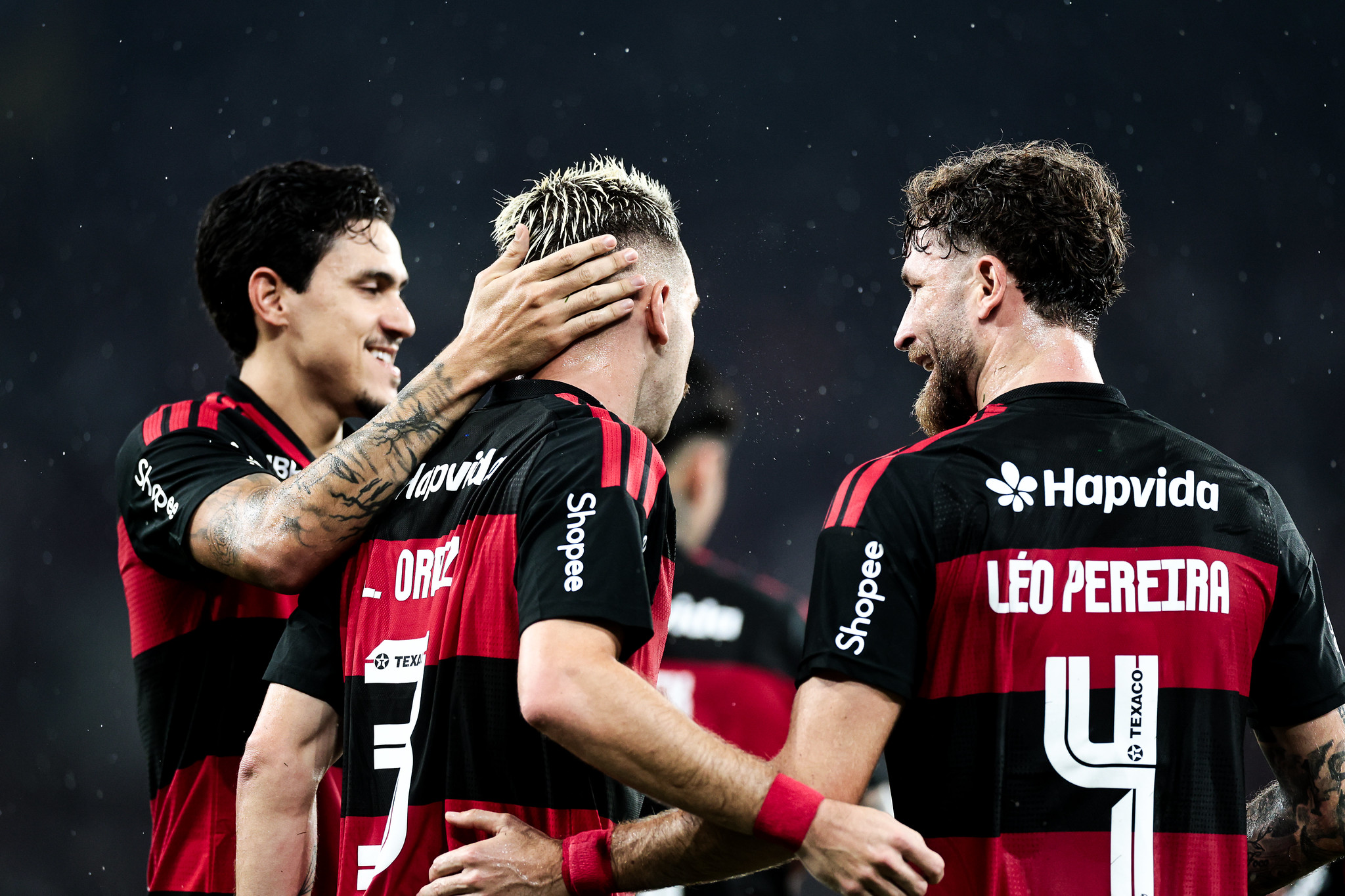 Flamengo comemora gol contra o Remo
