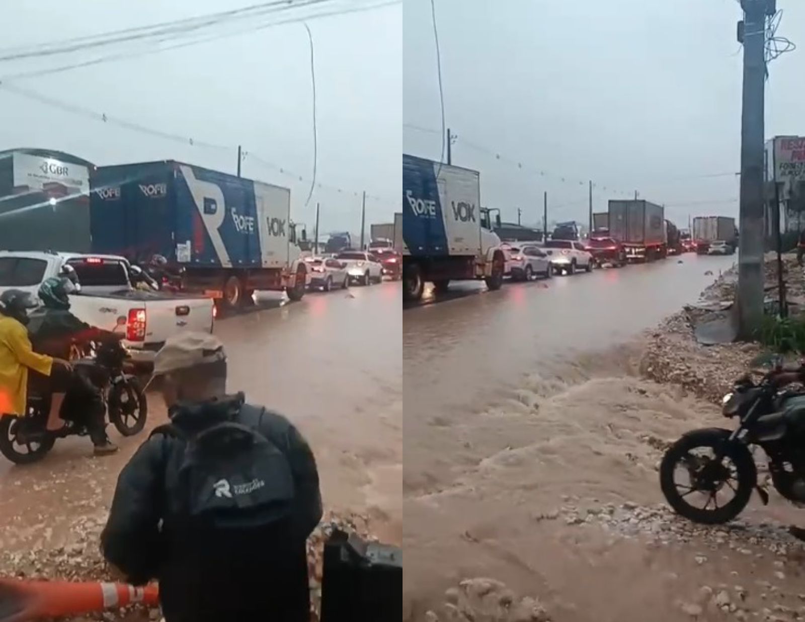 BR-316 e Alça Viária registram engarrafamento após fortes chuvas na Região Metropolitana de Belém